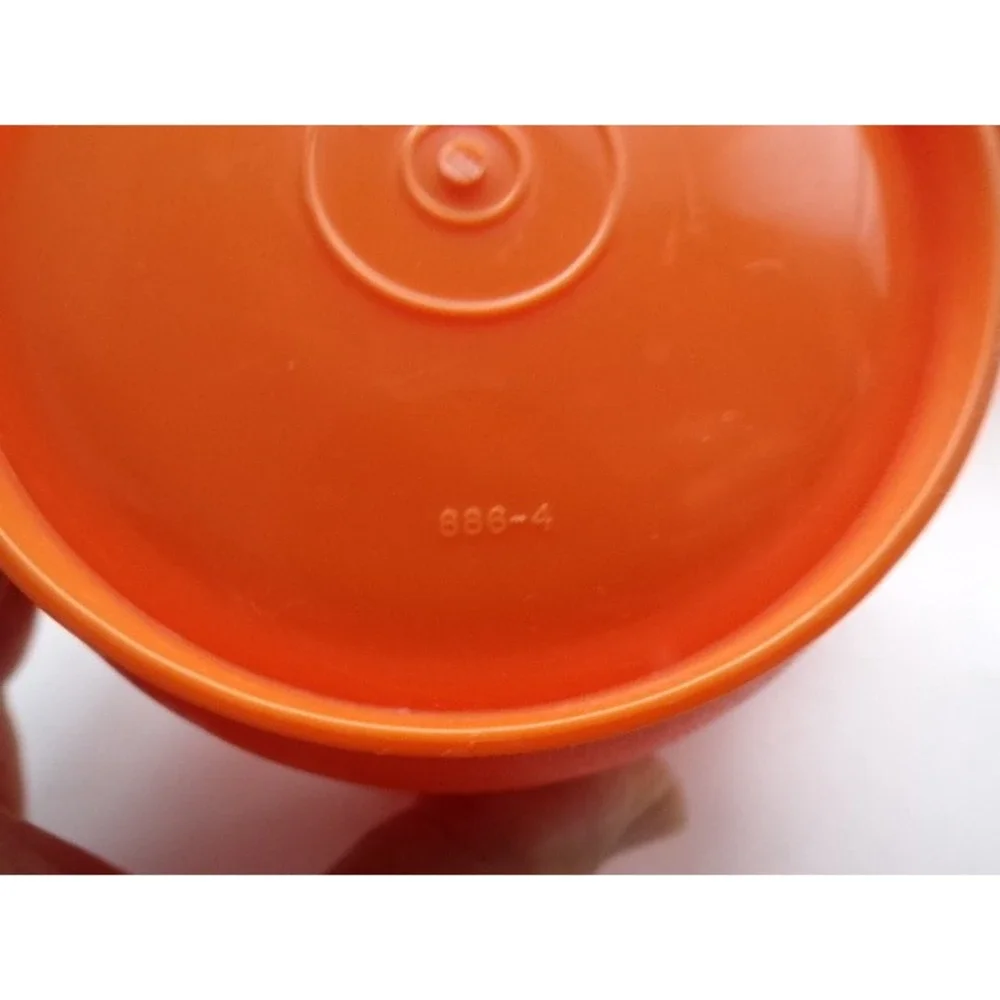 Vintage Tupperware Orange Servalier Bowls Set of 3 Model 886-4 Retro MCM Kitchen